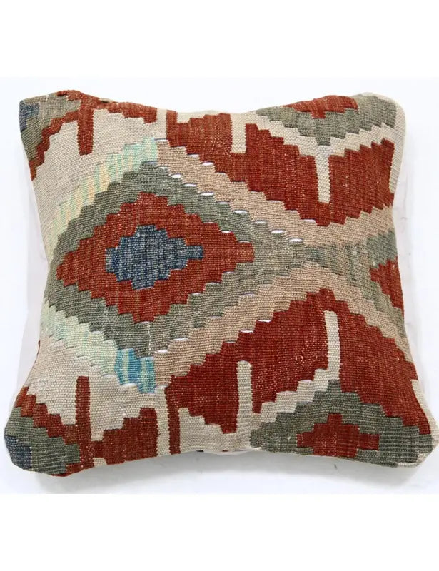 Afghan Tribal Pillow 1' 5" x 1' 5" Hand-Woven | No. AT20662
