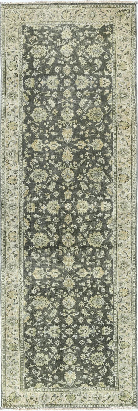 Green Indian Ziegler Rug 2' 6" x 7' 9" Hand-Knotted | No. AT20789