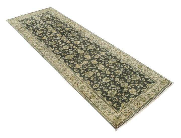 Green Indian Ziegler Rug 2' 6" x 7' 9" Hand-Knotted | No. AT20789