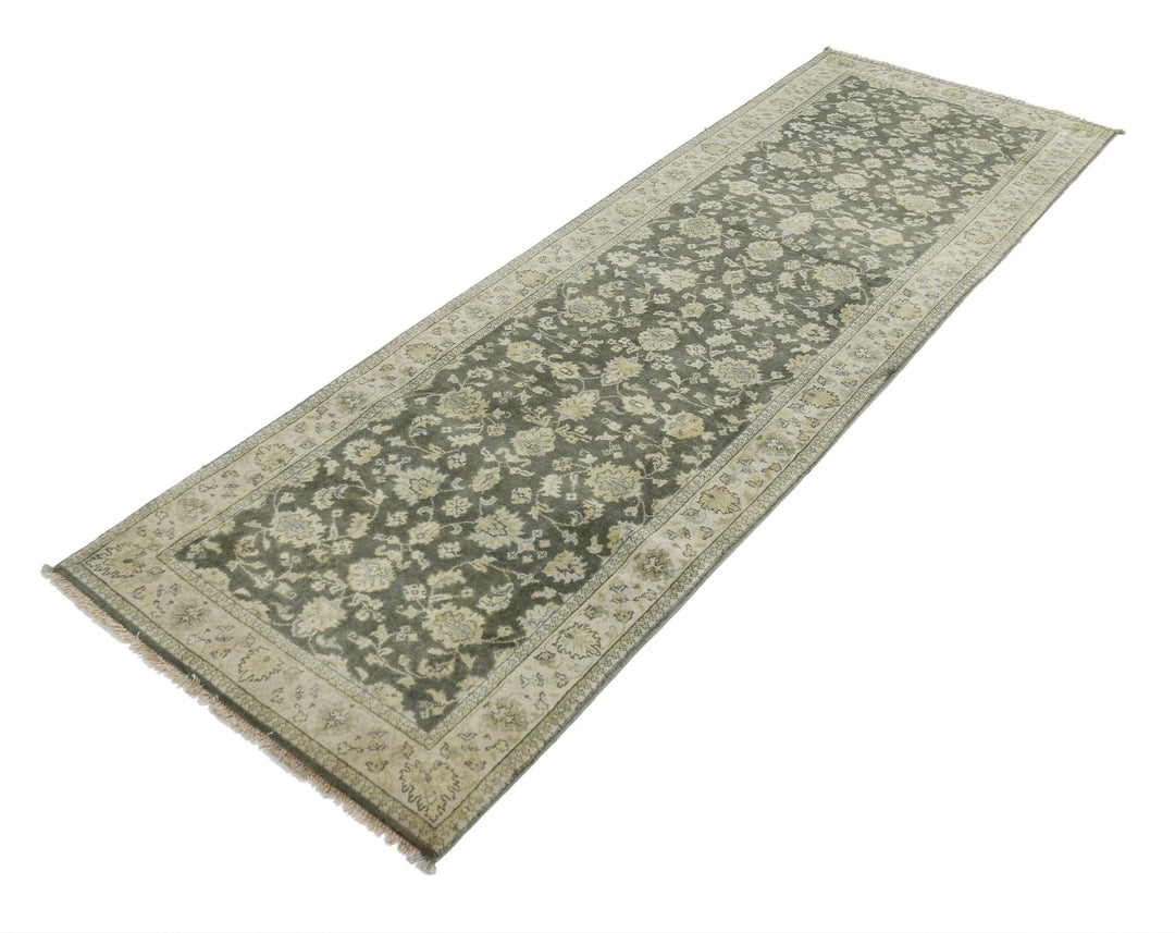 Green Indian Ziegler Rug 2' 6" x 7' 9" Hand-Knotted | No. AT20789