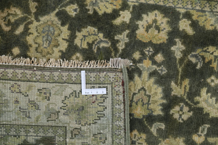 Green Indian Ziegler Rug 2' 6" x 7' 9" Hand-Knotted | No. AT20789