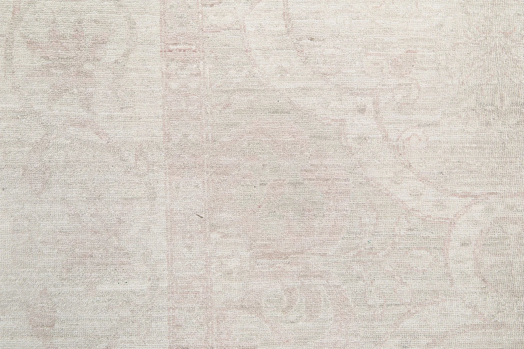 Ivory Afghan Tabriz Rug 5' 3" x 9' 9" Hand-Knotted | No. AT20840