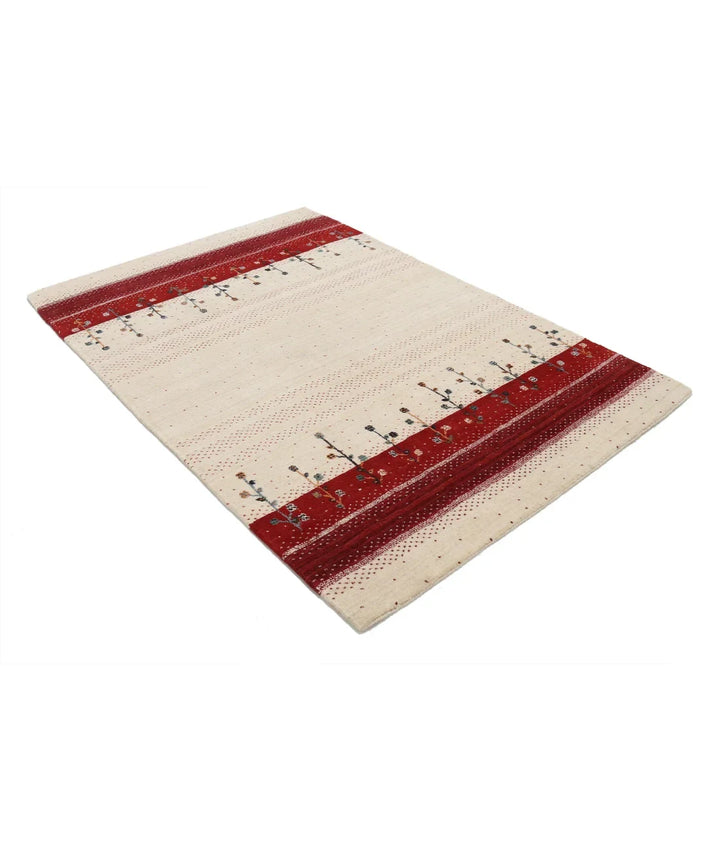 Ivory Indian Lori Rug 4' 6" x 6' 5" Hand-Knotted | No. AT20854