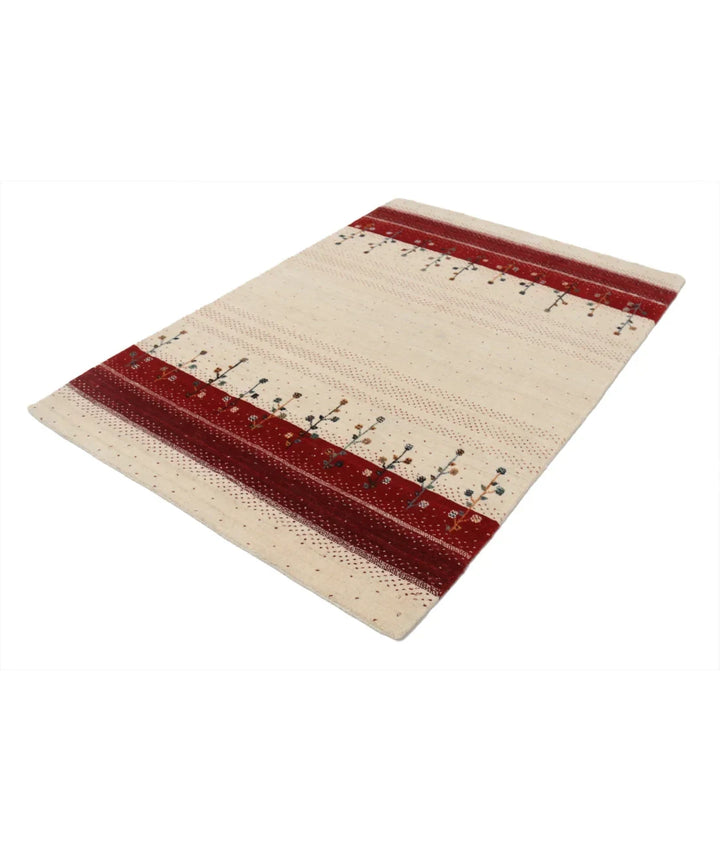 Ivory Indian Lori Rug 4' 6" x 6' 5" Hand-Knotted | No. AT20854