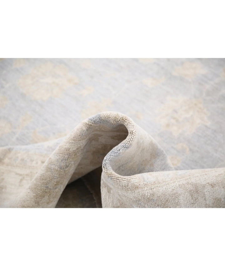 Grey Afghan Serenity Rug 5' 5" x 8' 2" Hand-Knotted | No. AT20865