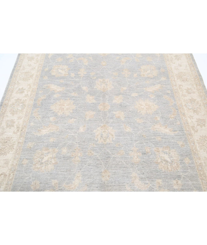 Grey Afghan Serenity Rug 5' 5" x 8' 2" Hand-Knotted | No. AT20865