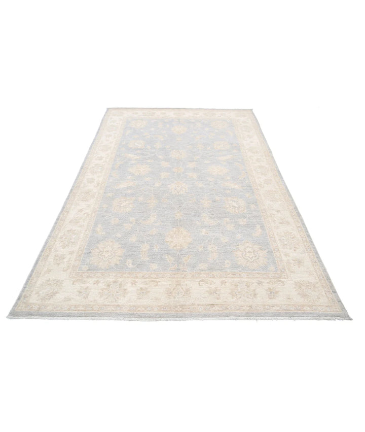 Grey Afghan Serenity Rug 5' 5" x 8' 2" Hand-Knotted | No. AT20865
