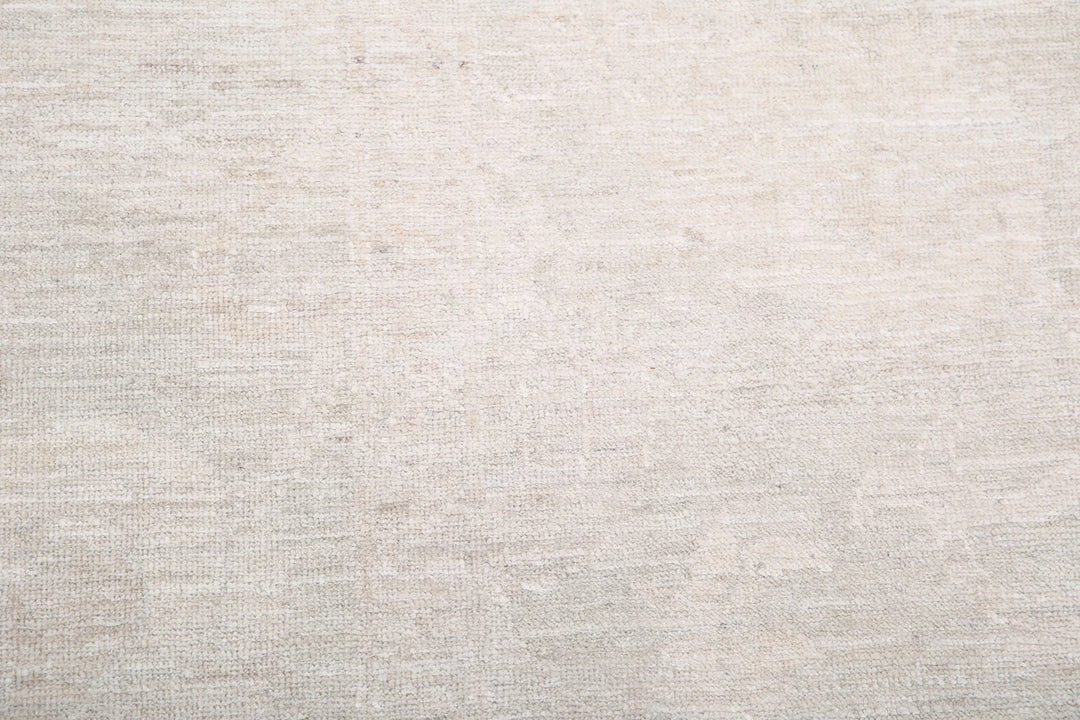 Ivory Afghan Tabriz Rug 9' 1" x 12' 4" Hand-Knotted | No. AT20906