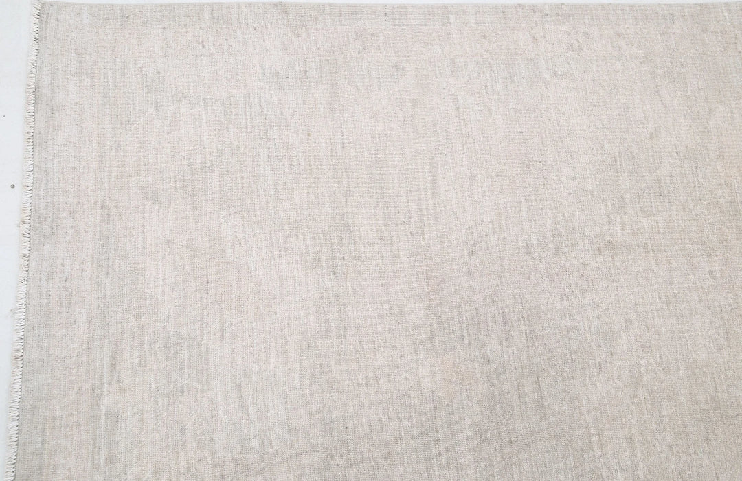 Ivory Afghan Tabriz Rug 9' 1" x 12' 4" Hand-Knotted | No. AT20906