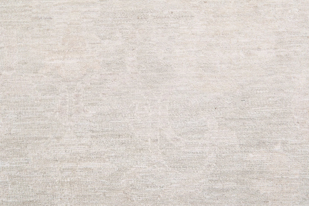 Ivory Afghan Tabriz Rug 9' 1" x 12' 4" Hand-Knotted | No. AT20906