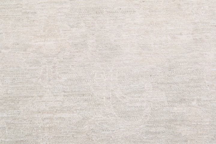 Ivory Afghan Tabriz Rug 9' 1" x 12' 4" Hand-Knotted | No. AT20906