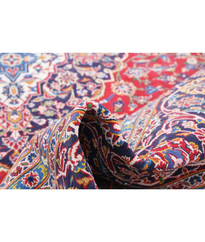 Red Afghan Kashan Rug 9' 5" x 12' 8" Hand-Knotted | No. AT21067