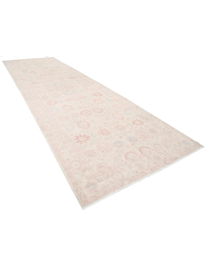 Ivory Afghan Serenity Rug 6'2" x 19'6" Hand-Knotted | No. AT21084