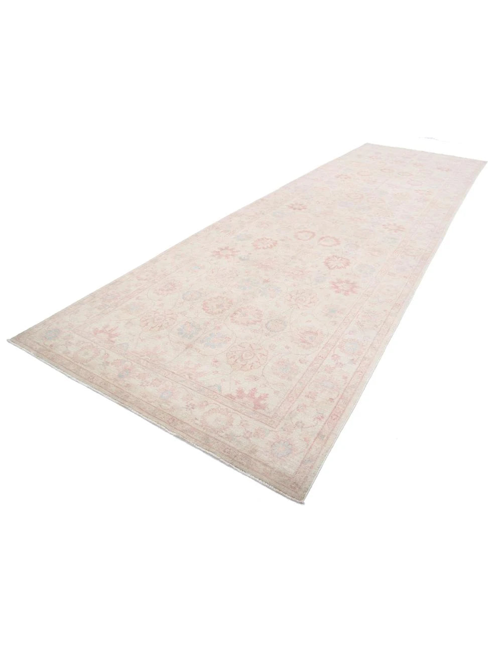 Ivory Afghan Serenity Rug 6'2" x 19'6" Hand-Knotted | No. AT21084