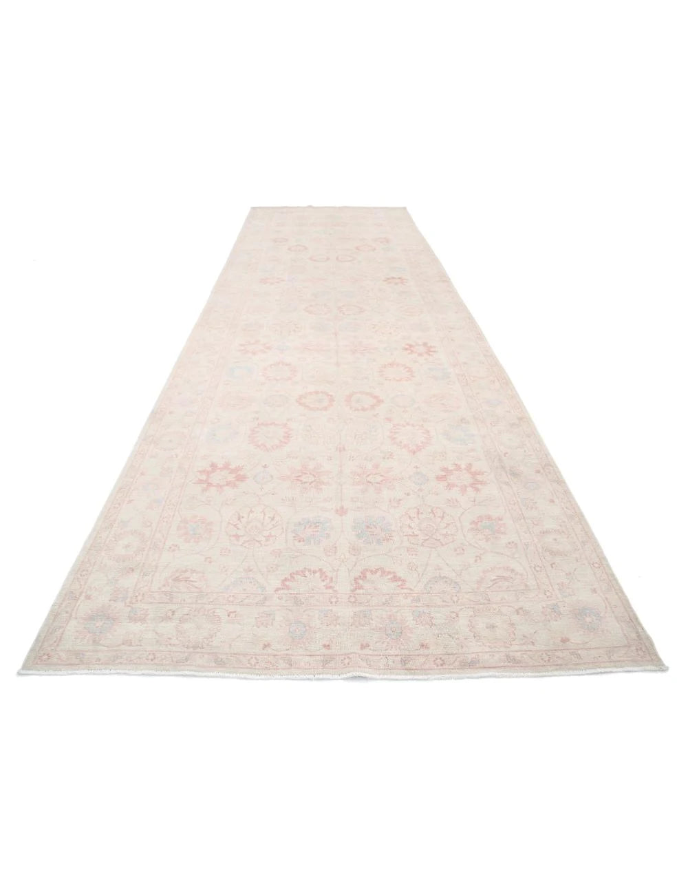Ivory Afghan Serenity Rug 6'2" x 19'6" Hand-Knotted | No. AT21084