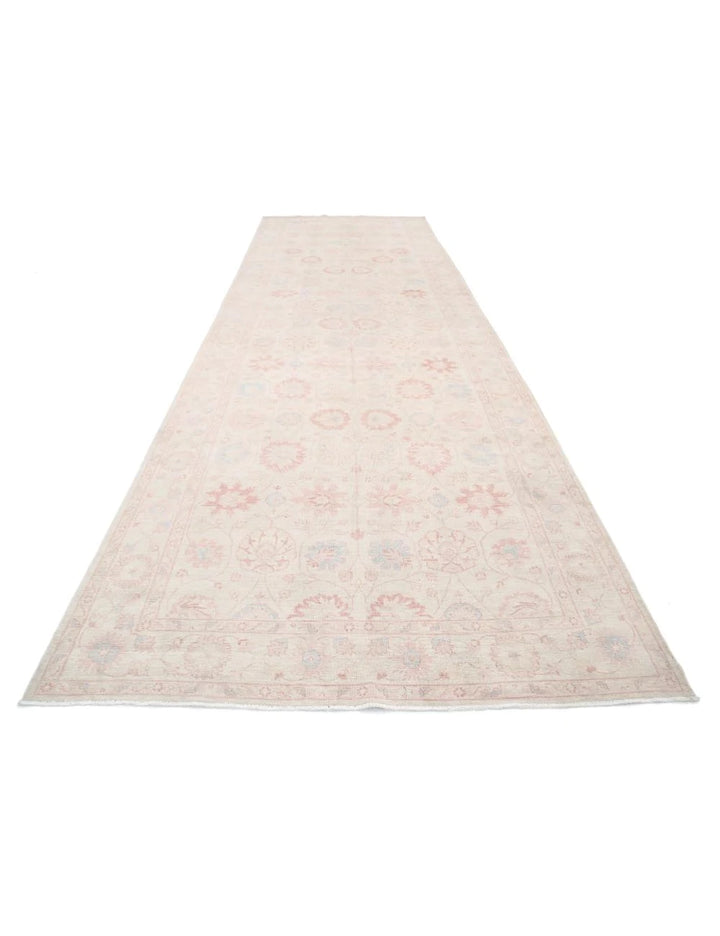 Ivory Afghan Serenity Rug 6'2" x 19'6" Hand-Knotted | No. AT21084