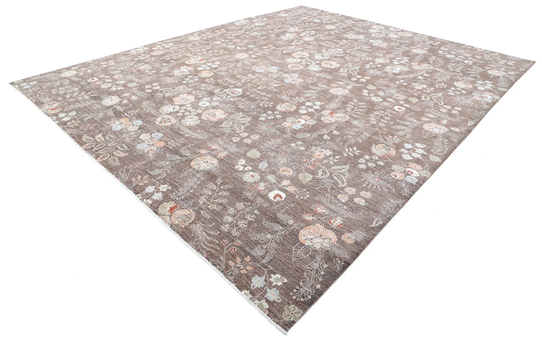 Afghan Tabriz Rug 11' 11" x 14' 9" Hand-Knotted | No. AT21142