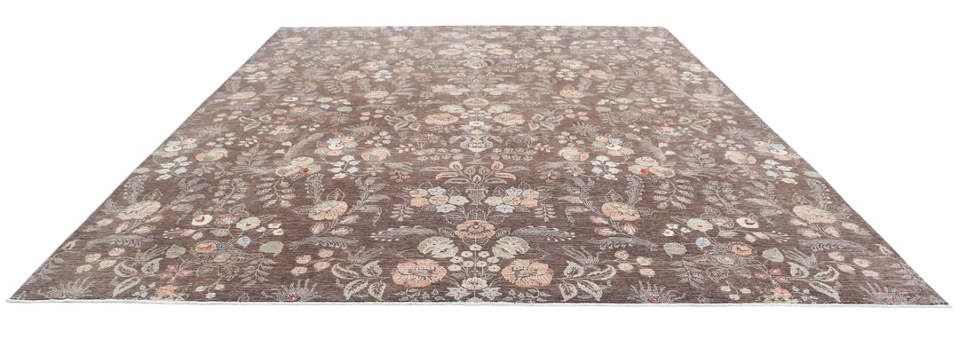 Afghan Tabriz Rug 11' 11" x 14' 9" Hand-Knotted | No. AT21142