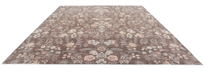 Afghan Tabriz Rug 11' 11" x 14' 9" Hand-Knotted | No. AT21142