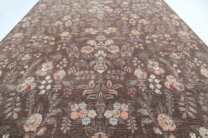 Afghan Tabriz Rug 11' 11" x 14' 9" Hand-Knotted | No. AT21142