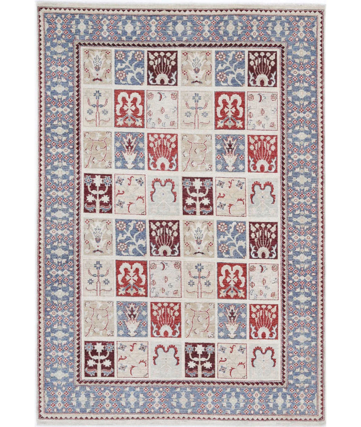 Grey Afghan Bakhtiari Rug 5' 7" x 8' 1" Hand-Knotted | No. AT21173