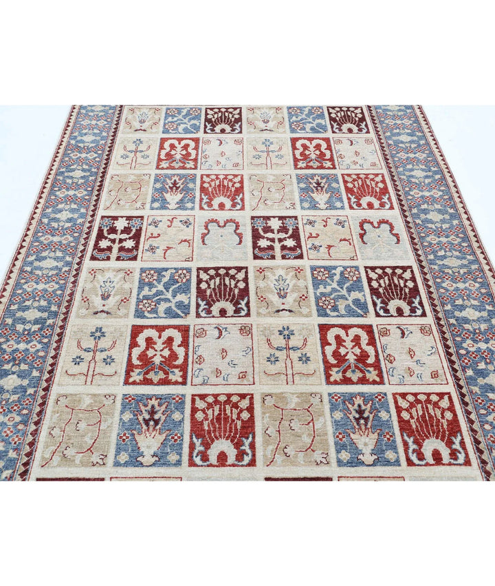Grey Afghan Bakhtiari Rug 5' 7" x 8' 1" Hand-Knotted | No. AT21173