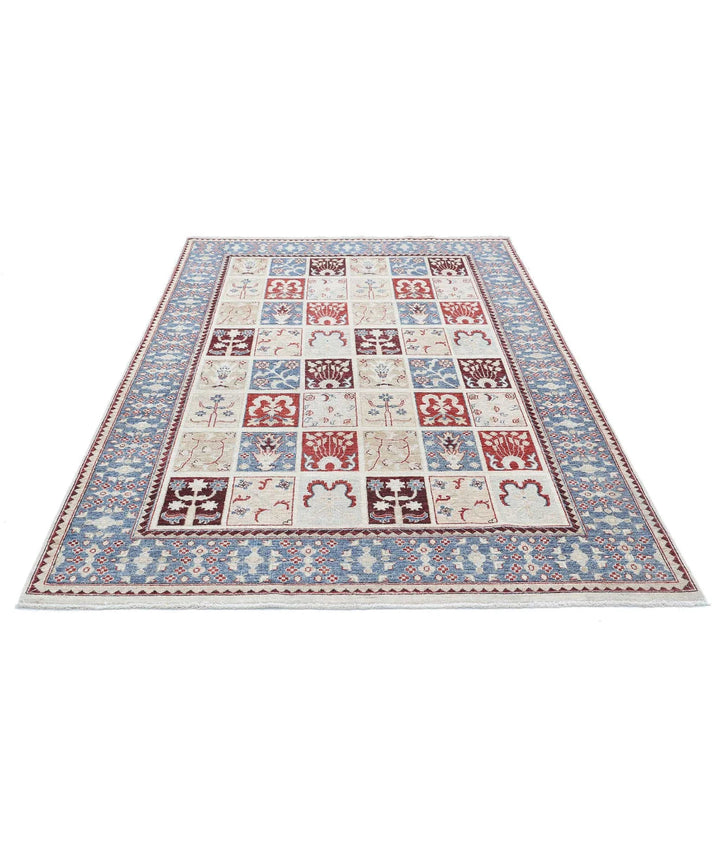 Grey Afghan Bakhtiari Rug 5' 7" x 8' 1" Hand-Knotted | No. AT21173