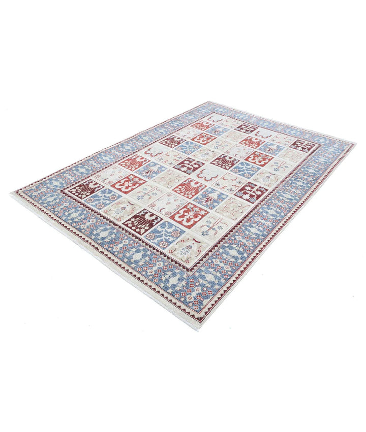 Grey Afghan Bakhtiari Rug 5' 7" x 8' 1" Hand-Knotted | No. AT21173