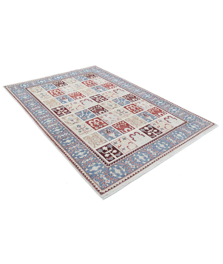 Grey Afghan Bakhtiari Rug 5' 7" x 8' 1" Hand-Knotted | No. AT21173