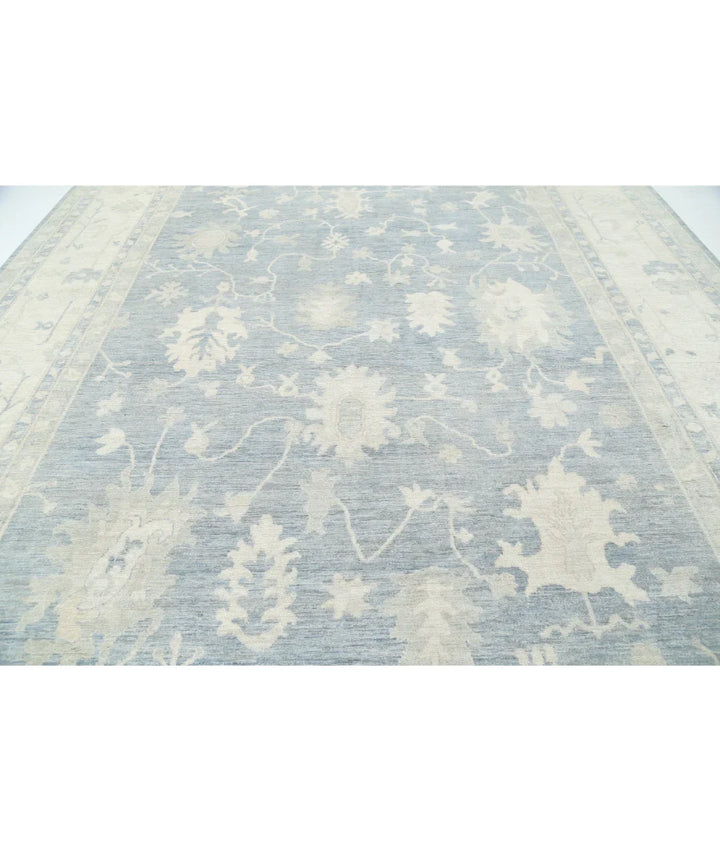 Grey Afghan Oushak Rug 11' 11" x 17' 7" Hand-Knotted | No. AT21417