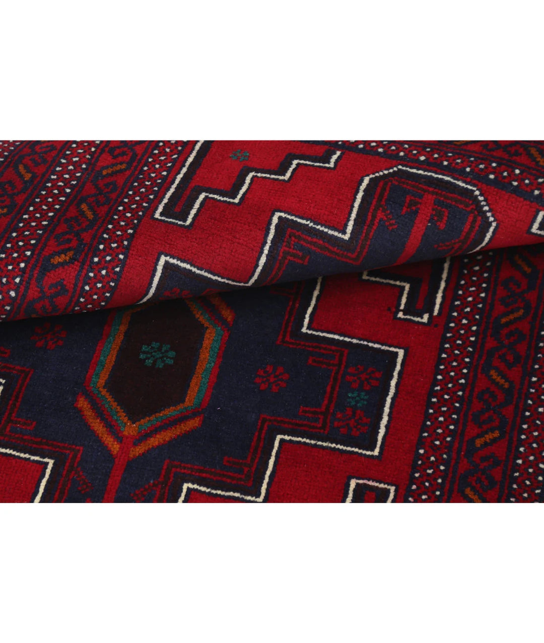 Red Afghan Tribal Rug 2' 9" x 4' 11" Hand-Knotted | No. AT21473