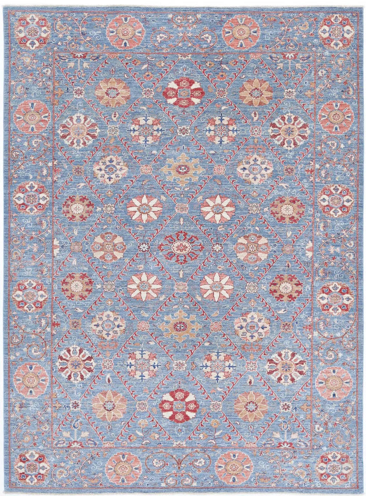 Afghan Ziegler Suzani Rug 6' 8" x 9' 3" Hand-Knotted | No. AT21546