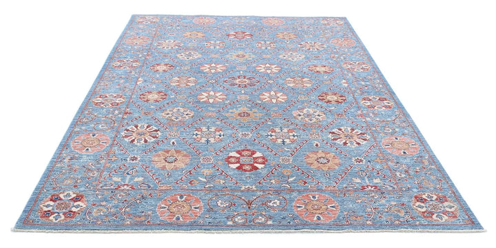 Afghan Ziegler Suzani Rug 6' 8" x 9' 3" Hand-Knotted | No. AT21546