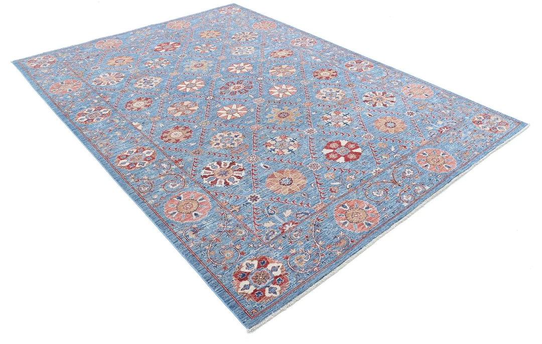 Afghan Ziegler Suzani Rug 6' 8" x 9' 3" Hand-Knotted | No. AT21546