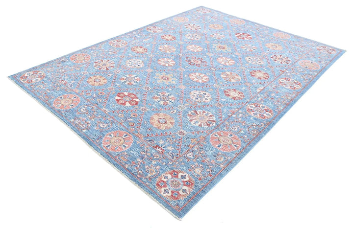 Afghan Ziegler Suzani Rug 6' 8" x 9' 3" Hand-Knotted | No. AT21546