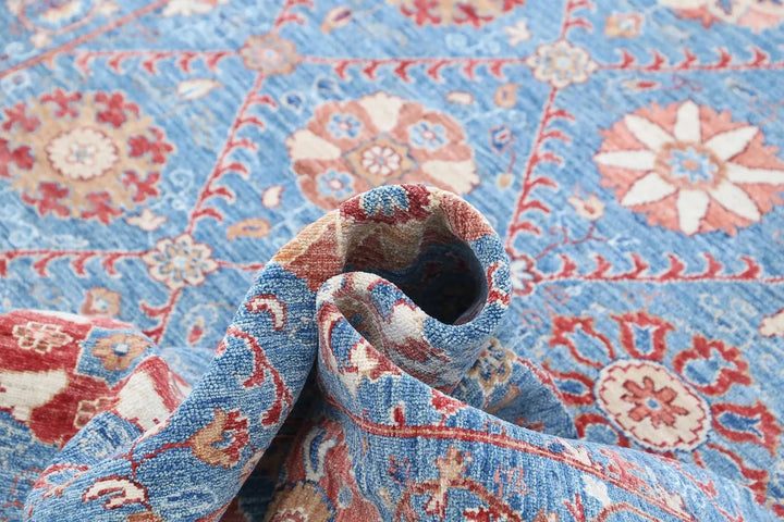 Afghan Ziegler Suzani Rug 6' 8" x 9' 3" Hand-Knotted | No. AT21546