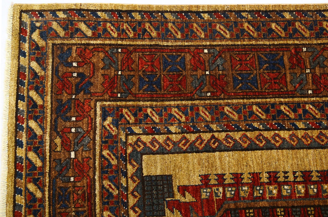 Afghan Caucasian Humna Rug 6' 2" x 9' 6" Hand-Knotted | No. AT21551