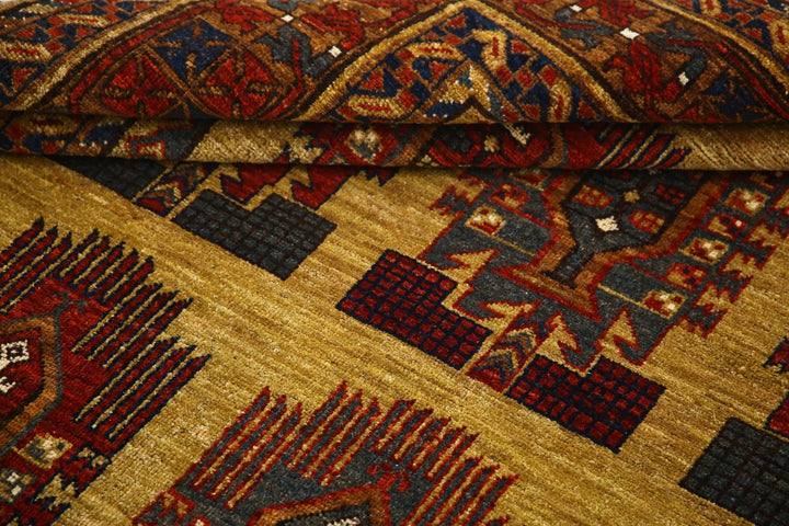 Afghan Caucasian Humna Rug 6' 2" x 9' 6" Hand-Knotted | No. AT21551