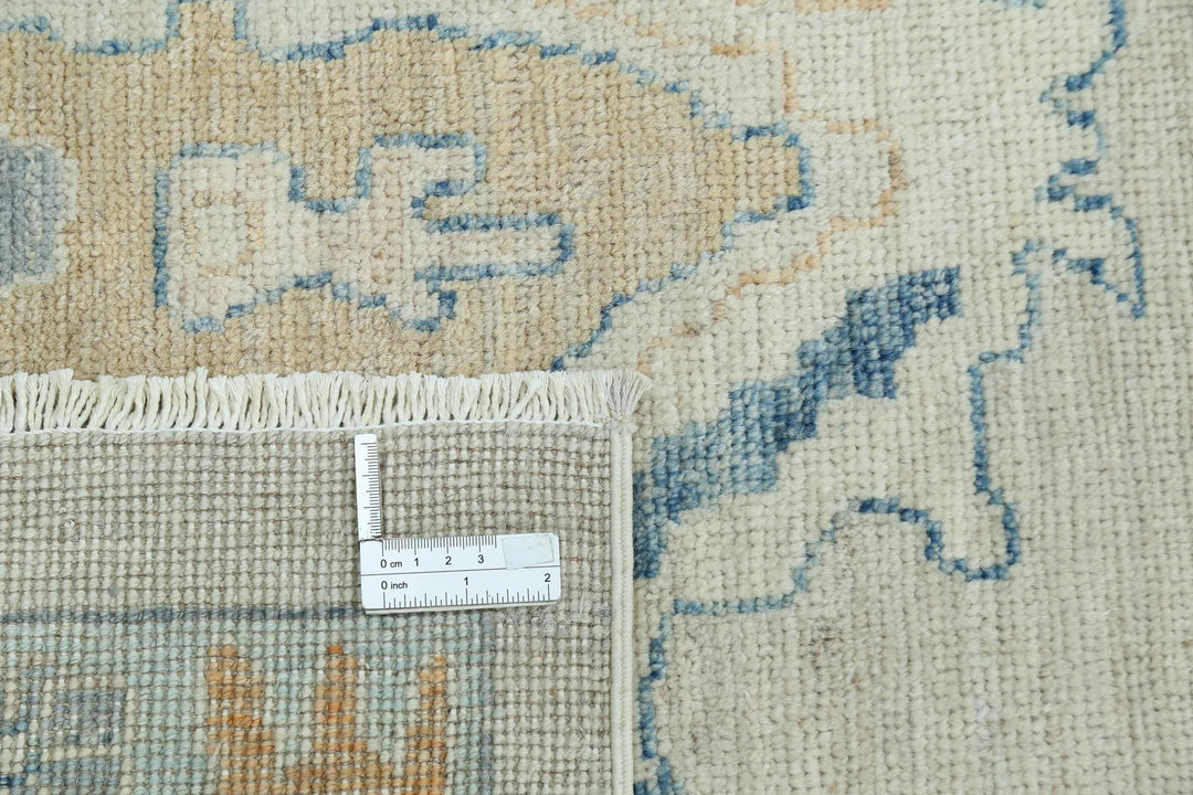 Ivory Afghan Oushak Rug 9' 11" x 13' 9" Hand-Knotted | No. AT21571