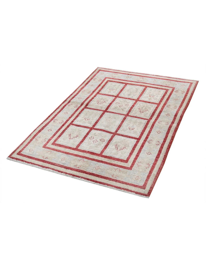 Afghan Oriental Rug 3' 4" x 4' 9" Hand-Knotted | No. AT21646