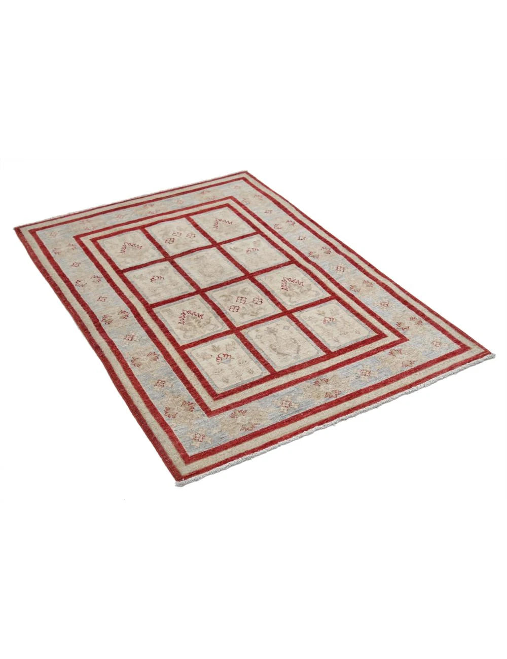 Afghan Oriental Rug 3' 4" x 4' 9" Hand-Knotted | No. AT21646