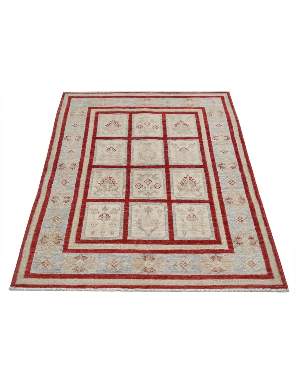 Afghan Oriental Rug 3' 4" x 4' 9" Hand-Knotted | No. AT21646