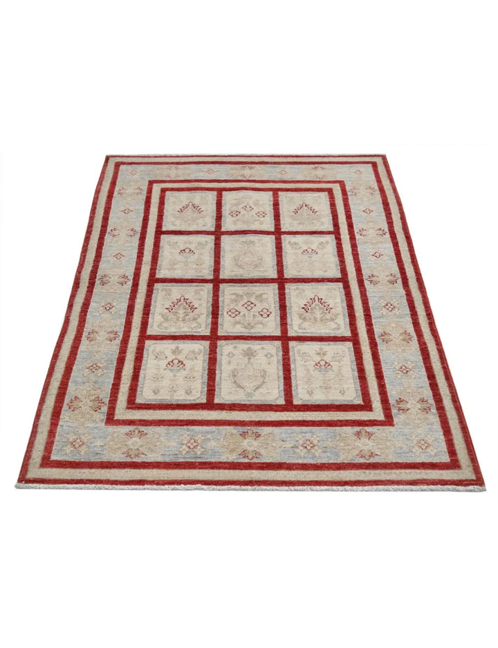 Afghan Oriental Rug 3' 4" x 4' 9" Hand-Knotted | No. AT21646