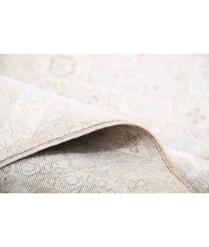Ivory Afghan Oriental Rug 8' 7" x 11' 4" Hand-Knotted | No. AT21987