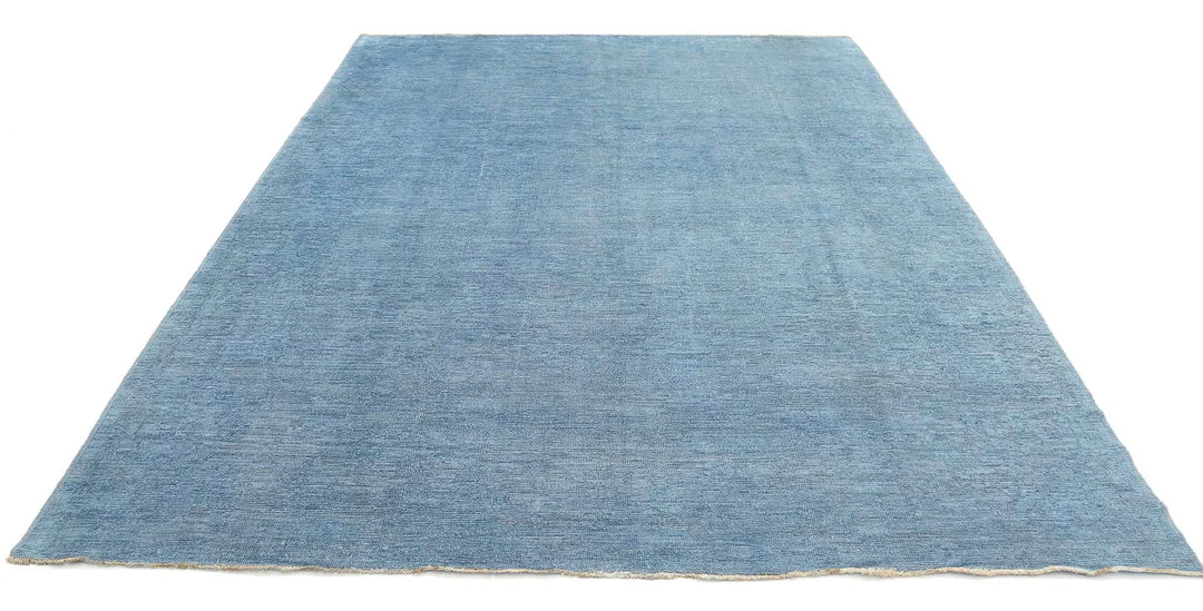 Blue Afghan Overdye Rug 8' 2" x 10' 10" Hand-Knotted | No. AT22046