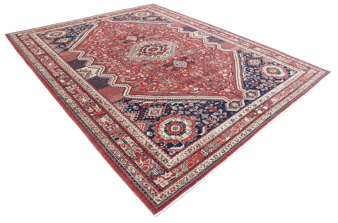 Afghan Ziegler Rug 9' 1" x 11' 7" Hand-Knotted | No. AT22105