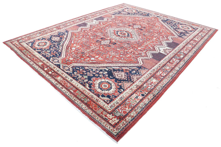 Afghan Ziegler Rug 9' 1" x 11' 7" Hand-Knotted | No. AT22105