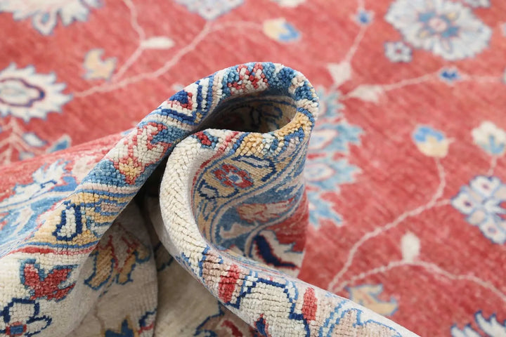 Red Afghan Ziegler Rug 9' 2" x 11' 10" Hand-Knotted | No. AT22151