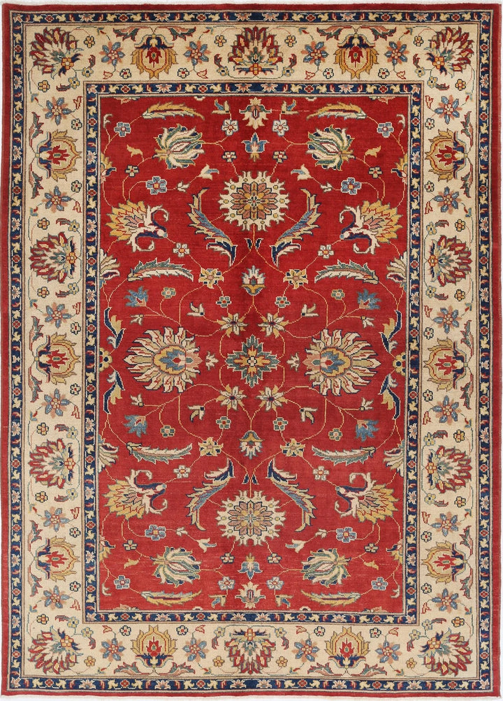 Rust Afghan Ziegler Rug 6' 6" x 9' 2" Hand-Knotted | No. AT22228