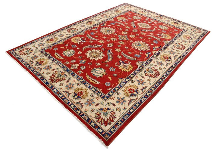 Rust Afghan Ziegler Rug 6' 6" x 9' 2" Hand-Knotted | No. AT22228